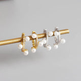 925 Silver Crystal Zircon Hoop Earrings Minimalist