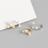 925 Silver Crystal Zircon Hoop Earrings Minimalist