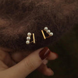S925 Mermaid Pearl Ear Studs for Women Earrings