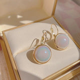 Colorful Mermaid Faux Pearl Hoop Ear Clip Earrings