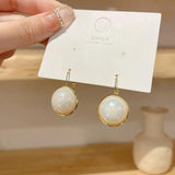 Colorful Mermaid Faux Pearl Hoop Ear Clip Earrings