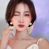 Colorful Mermaid Faux Pearl Hoop Ear Clip Earrings