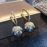 Pearl Irregular Pin Dangle Earrings For Woman Jewelry