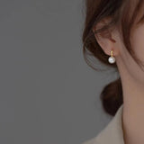 925 Silver Hoop Earrings with Synthetic Pearls for Women