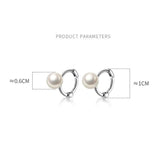 925 Sterling Silver Shell Pearl Hoop Earrings Women Wedding Jewelry Gift