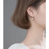 925 Silver Charm Hoop Earrings Small Shell Pearl Ear Jewelry