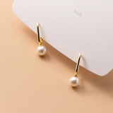 925 Silver Charm Hoop Earrings Small Shell Pearl Ear Jewelry