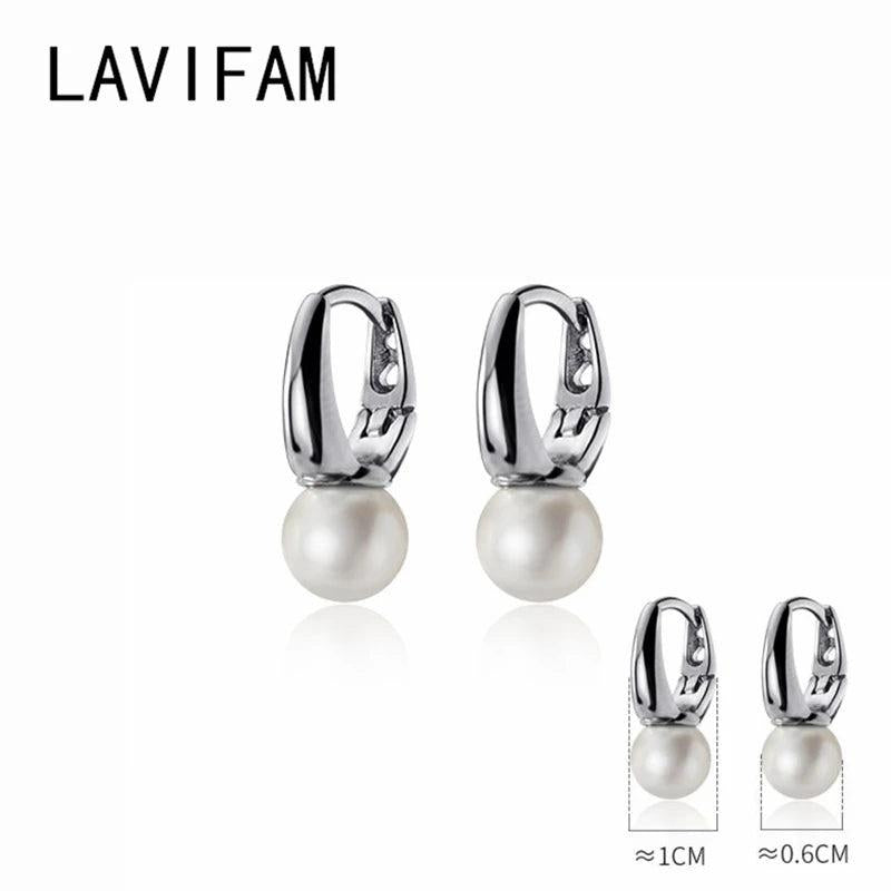 Baroque Shell Pearl Earrings 925 Silver Hoop Jewelry