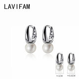Baroque Shell Pearl Earrings 925 Silver Hoop Jewelry