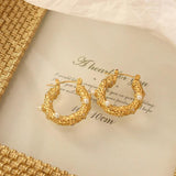 Aneebayh Golden Huggie Earrings for Women