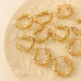 Aneebayh Golden Huggie Earrings for Women