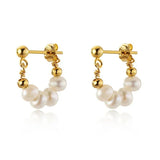 S925 Silver Pearl Beaded Earrings Rear Hanging Sweet Women's Earrings