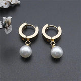 Pearl Studs Hoop Earrings Stainless Steel Minimalist Tiny Hoops Wedding Gift