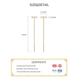 925 Silver Pearl Letter T Chain Tassel Hoop Earrings for Women Punk Jewelry