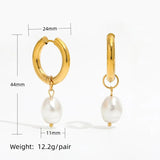 PVD Tarnish Pearl Huggie Earring for Women