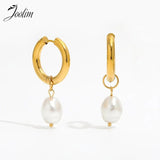 PVD Tarnish Pearl Huggie Earring for Women