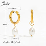 PVD Tarnish Pearl Huggie Earring for Women