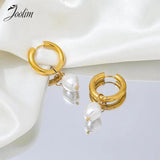 PVD Tarnish Pearl Huggie Earring for Women