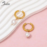 PVD Tarnish Pearl Huggie Earring for Women
