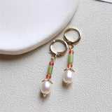 Vintage Natural Stone Pearl Earrings Women Beaded Jewelry