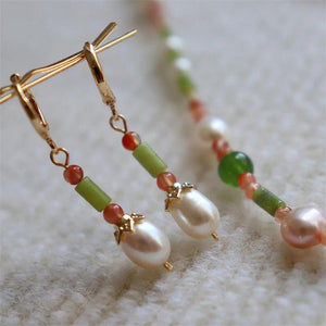 Vintage Natural Stone Pearl Earrings Women Beaded Jewelry