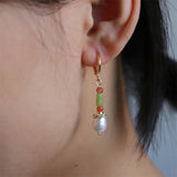 Vintage Natural Stone Pearl Earrings Women Beaded Jewelry