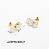 High End PVD Waterproof Pearls Hoop Earrings
