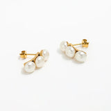 High End PVD Waterproof Pearls Hoop Earrings