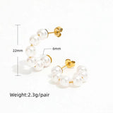 High End PVD Tarnish Pearl Hoop Earring For Party