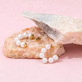 High End PVD Tarnish Pearl Hoop Earring For Party