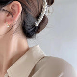 Sterling Silver Freshwater Pearl Ear-Bone Hoop Earrings