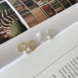 Sterling Silver Freshwater Pearl Ear-Bone Hoop Earrings