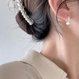 Sterling Silver Freshwater Pearl Ear-Bone Hoop Earrings