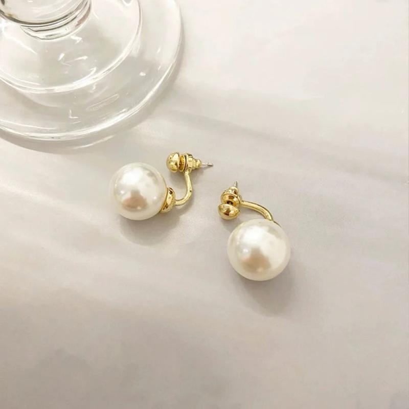 925 Silver Needle Pearl Earrings, Elegant and Classic Women's Jewelry