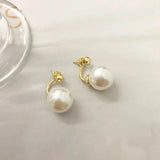 925 Silver Needle Pearl Earrings, Elegant and Classic Women's Jewelry