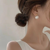 925 Silver Needle Pearl Earrings, Elegant and Classic Women's Jewelry