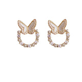 Zircon Pearl Bow Earrings Women Jewelry