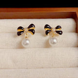 Bow Knot Pearl Earrings High Jewelry