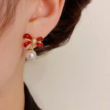 Bow Knot Pearl Earrings High Jewelry