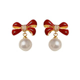 Bow Knot Pearl Earrings High Jewelry