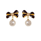 Bow Knot Pearl Earrings High Jewelry