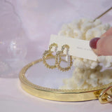 Korea Jewelry Sweet Love 14K Real Plating Earrings Pearl Women hoop Earrings