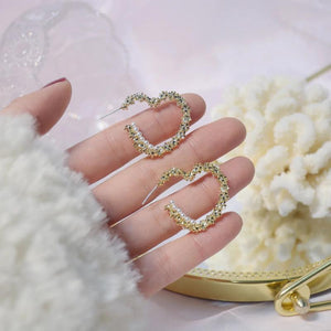 Korea Jewelry Sweet Love 14K Real Plating Earrings Pearl Women hoop Earrings