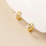 MloveAcc Unique Style Hoop Earrings with Shell Pearl