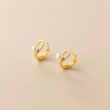MloveAcc Unique Style Hoop Earrings with Shell Pearl