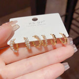 Autumn Zircon Pearl Ear Buckle Set