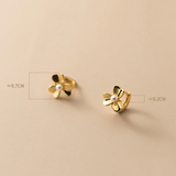 Sterling Silver Clover Pearl Round Hoop Earrings for Women