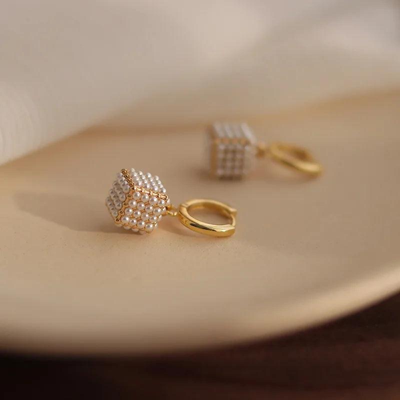 French Sugar 3D Pearl Earrings for Women