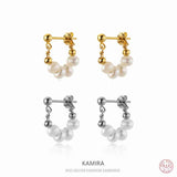 Vintage Baroque Pearl Bead Hoop Earrings for Women
