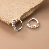 925 Silver Pearl Huggie Hoop Earrings Wedding Jewelry